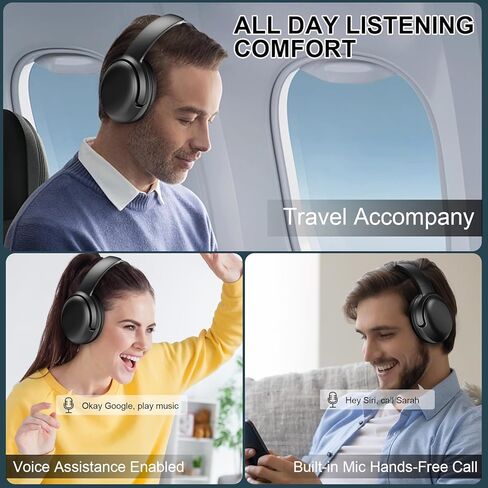 سماعة رأس لاسلكية فوق الأذن، سماعات رأس بلوتوث، فوق الأذن، لاسلكية، أسود، لهواتف iPhone، iPad، Android in Kuwait