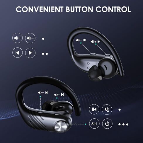 Wireless Earbuds, Bluetooth Earbuds with LED Display 1800mAh Charging Case Bluetooth 5.3 Over-Ear Earbud with Ear-Hook IPX7 Waterproof Sports Earbuds for Cell Phones, Laptops and Computers in Saudi Arabia