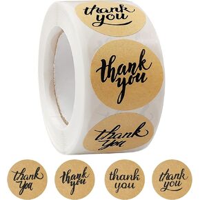 1" Thank You Stickers Homemade Personalised Thank You Stickers Small Business Labels Self Adhesive Gift Stickers for Invitation Cards/Wedding Decoration/Thank You Notes/Gift Tag Decoration/Cards