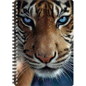 Notebook - Blue Eyes from Deluxebase. 80 Page Lined Lenticular 3D Tiger Notebook. 8.5 x 5.5 in. Superb school or work stationery with artwork licensed from artist Collin Bogle