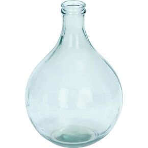 Deco 79 Recycled Glass Handmade Decorative Vase Spanish Bottle Centerpiece Vase, Flower Vase for Home Decoration 16" x 16" x 22", Teal