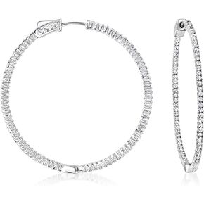 Ross-Simons 1.50 ct. t.w. CZ Hoop Earrings in Sterling Silver