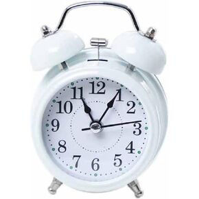 3 Inch Twin Bell Alarm Clock Modern Metal Mechanical Bedside Twin Bell Alarm Clock, Alarm Clock Battery Operated Silent,Loud Alarm Great for Heavy Sleepers(红色)