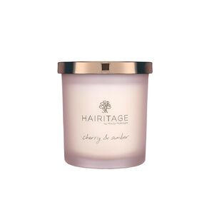 Hairitage Light Me Up Cherry & Amber Scented Candle - Cotton Wick & Soy Wax Blend - Aromatherapy Single Wick Candle - Relaxing Candle Gift for Women and Men - 7 oz. Jar