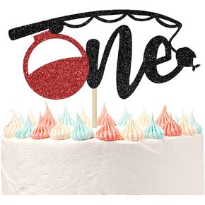 One Cake Topper with Fishing Bobber Decor, Ofishally One Topper, The Big One Cake Decor, Kids Little Fisherman First Birthday Party Cake Decoration Supplies