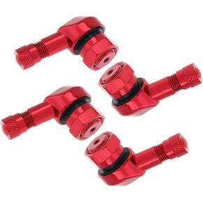 Windance 4pcs Motorcycle Wheel Tire Tubeless Valve Stems,Aluminum Alloy 90 Degree Angle Valve Air Stems (Black)