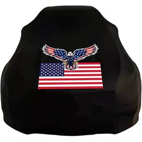 Patriot American Flag Car Covers Black Stretch Satin Spandex Indoor Car Cover FITS: Muscle Cars, Large Cars, Medium Cars, High End USA Flag Design with Storage Bag XL