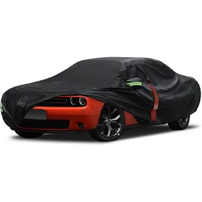 غطاء سيارة ميجافين 6 طبقات مناسب خصيصًا لسيارة دودج تشالنجر 2008-2023، غطاء خارجي مقاوم للماء بالكامل حماية من المطر وأشعة الشمس مع سحاب الباب والقطن الداخلي in Kuwait