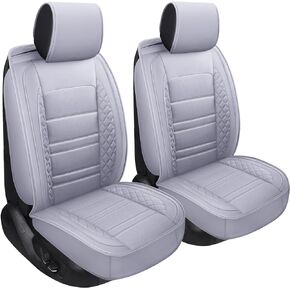 SPEED TREND Car Seat Covers – Premium PU Leather for Ultimate Comfort & Protection, Easy Installation and Universal Fit for Most Cars SUVs Trucks (ST-001 Front Pair, Black)
