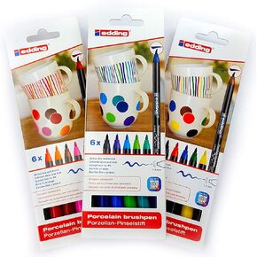 Edding 4200 3 x 6 Porcelain Markers 1-4 mm Assorted Colours