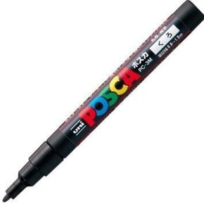 2 X Uni Posca Aqueous fine PC-3M Black