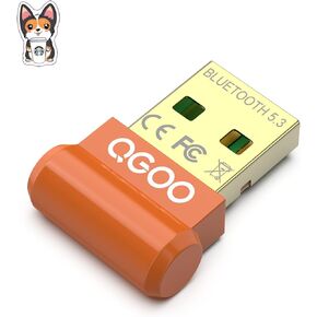 USB Bluetooth Adapter for PC - QGOO Bluetooth Dongle 5.3 EDR, Wireless Bluetooth Receiver for Desktop Computer Laptop Bluetooth Windows 8.1/10/11（orange-015）