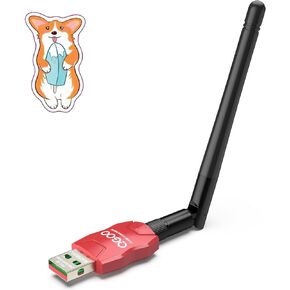Class 1 Long Range Bluetooth Adapter for PC, QGOO USB Bluetooth Adapter for PC 5.3+EDR, Bluetooth Dongle Bluetooth Receiver Support Windows10/8.1/8/7（red-236）