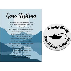 Lywjyb Birdgot Memorial Gift for Fishing Lover Gone Fishing In Loving Memory Of Fishing Lover Dad Brother Papa Grandad