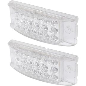 cciyu 6" 2pcs 20LED Clear Lens Red Led Cab Marker Lights Assembly Fender Marker Turn Signal Indicator Light Clear Lens Truck Bus Boat SUV ATV Trailer