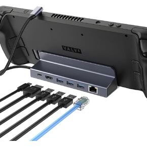 6 in 1 USB C Hub, Type C to USB Hub, 4K HDMI Hub, 100W PD Charging Port, Ethernet Hub, 3 USB A 3.0 Ports, Compatible with Air/iMac/XPS/Switch/Chromebook/Linux