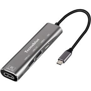 محول USB C Hub متعدد المنافذ، مخرج Thunderbolt 3 إلى HDMI 4K، محور USB 3.0 من النوع c، شاحن PD 100 وات، لجهاز MacBook Pro/air، Nintendo Switch، Chromebook، Samsung، جهاز العرض/الشاشة (TCC-305A) in Kuwait