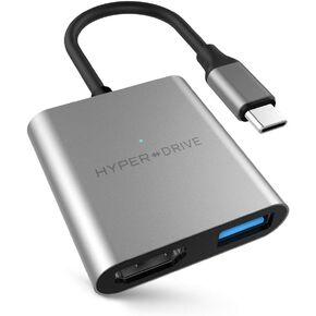 HyperDrive USB Type C HDMI Adapter, 3-in-1 USB C to HDMI Converter Aluminum Digital Multiport Type-C Hub w 4K HDMI, USB-C w Power Delivery, USB 3.1 for MacBook, Ultrabook, Chromebook, PC, USBC Devices