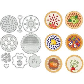BENECREAT Desserts Cutting Dies, Cookies Pies Stencils 5x4" Cake Decorative Embossing Stencils for Scrapbooking, Photo Album, Greeting Card Making, 0.8mm Thick