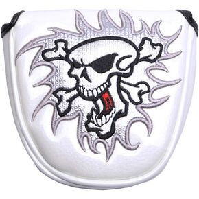 Skull Golf Mallet Putter Cover Magnetic Closure Creative White Golf Club Putters Headcover