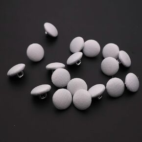 30PCS Satin Fabric Cloth Covered Buttons with Shank, Round Buttons for DIY Craft Sewing Wedding Dress Shirts (Beige, 12.5mm) YIGUANXIN