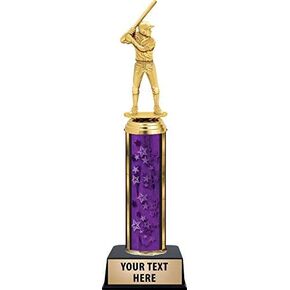 Crown Awards Softball Batter Female Trophies, Personalized Purple Softball Batter Female Trophy with Custom Engraving Prime