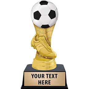 Crown Awards Soccer Trophies with Custom Engraving, 6" Personalized Kids Soccer Ball Trophy On Black Base Prime