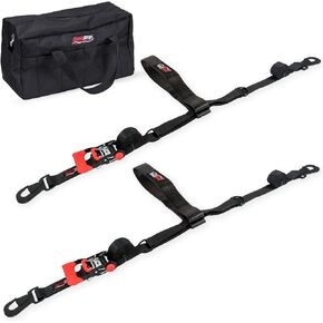 Essential UTV Tire Straps Bonnet Kit with Tool Bag, 2-Pack Ratchet Tire Tie Down Straps Over The Wheel, Tire Straps for UTV, ATV, fits 26"-36" Tires, Made in USA