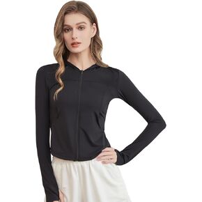 Summer Jackets for Women Lightweight Protection UPF 50+ Zipper Long Sleeve UV Hoodie Outdoor Athletic Jacket Pocket