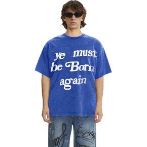 تي شيرت Ye Must Be Born Again تي شيرت هيب هوب قطني بأكمام قصيرة كبير الحجم للرجال in Kuwait