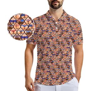 Golf Shirts for Men Funny Golf Polo Shirts Quick Dry Polo Shirts Hawaiian Short Sleeve Polo Shirts