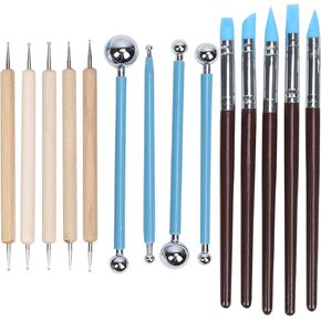 Pottery Clay Sculpting Tools, 14Pcs Pottery Tools Indentation Pill Stick Silicone Point Drill Pen Clay Painting Supplies for Sculpture Pottery for Pottery Modeling, Smoothing, Carving Ceramics