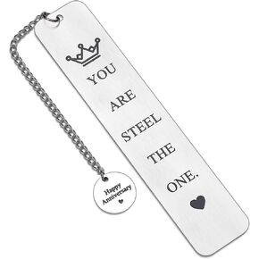 11 Year Anniversary Bookmark Gifts for Her Him Funny Steel Anniversary GIF for Wife Husband Couple Women Men 11th Wedding Anniversary GIF from Wifey Hubby Book Lover Gifts Christmas Valentines Gifts