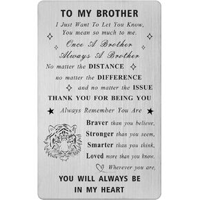 Fathers Day Card for Brother Gifts from Sister - Big Little Brother Gifts - Funny Brother Birthday Wedding Graduation Wallet Card Gifts