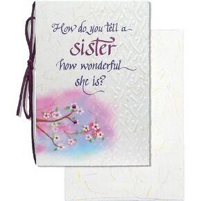 Blue Mountain Arts Sister Card - Thank You Card, Holiday Card, Any Occasion Card, Gemstone Accented, Eco-Friendly, 6.9 x 5.4 Inches