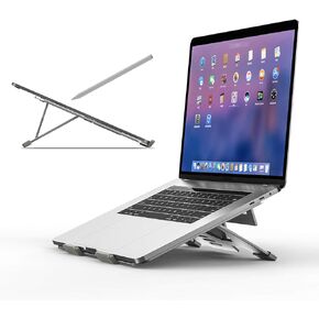 Laptop Stand for Desk - Adjustable Aluminum Drawing Tablet Stand Riser Portable Notebook Holder Stand Compatible with MacBook Air Pro,Wacom,Chromebook,iPad Pro,HP,Dell,Lenovo 10-17" Laptops(Silver)