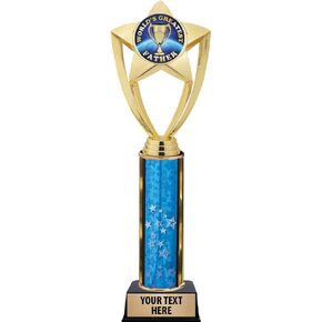 Crown Awards Worlds Greatest Father Trophies, 11" Gold Star Worlds Greatest Father Trophy with Engraving Included Prime
