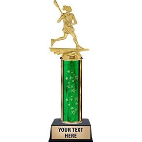 Crown Awards Lacrosse Female Trophies, Personalized Green Lacrosse Female Trophy, Your Own Engraving Included Prime