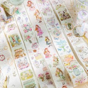 6 رولز بنات فراشة الزهور اشي الشريط مجموعة زهرة النبات اشي الشريط ملصقات واسعة خمر الجمالية اشي الشريط الزخرفية اخفاء الشريط اشي أشرطة ليوميات الحرف سكرابوكينغ اللوازم in Kuwait