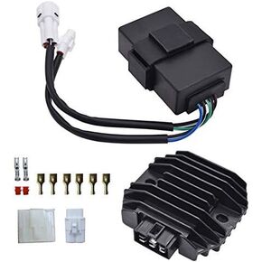 WFLNHB CDI Box Voltage Regulator Rectifier Replacement for Kawasaki Bayou 300 KLF300B 1988-1991 21119-1302 21119-1369