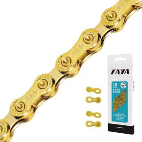 TAYA e-DECA-101 10-Speed Bike Chain, 136 Links, Titanium Gold, Durable and Smooth Shifting, for E-Bike, Gravel and MTB
