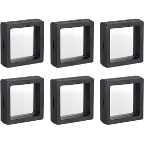 MECCANIXITY Floating Frame Display Holder Stand 3D Jewelry Display Box 1.97 x 1.97 x 0.79 inch Black for Ring Necklace Bracelet Earring Pack of 20