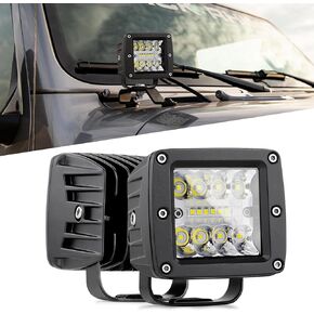 LED Cubes Amber, Nirider 2PCS 84W 3 Inch LED Pod Lights Off Road Driving Lights Spot Flood Combo LED Light Bars Amber LED Fog Lights Square LED Work Light for Truck Car ATV UTV Boat