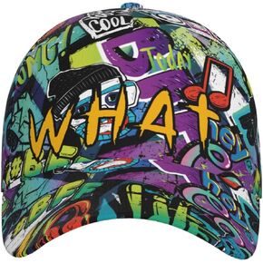 Graffiti Text Hat Men Women Unisex Baseball Caps Graphic Cap Black