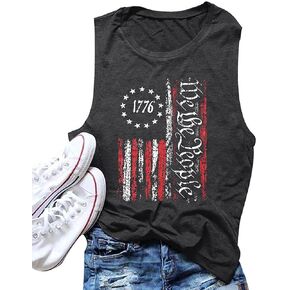 American We The People Tank Top Women 4th of July Patriotic Shirt USA Flag Shirt Ring Hole V Neck Tank Tops