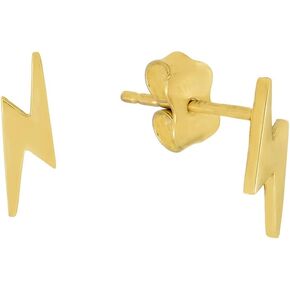PORI 14K LIGHTENING STUD EARRINGS for You, Gold Stud Earrings for Women, Gold Jewelry to Gift on Occasion, Perfect Sign of Bolt Lightening with Fashion, Earrings Made with Purest Gold