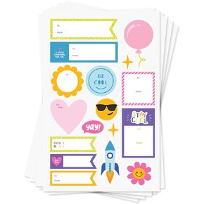 225 Premium Gift Labels - Bright Colors Variety Pack, 15 Sheets of 8.5" x 5.5" All Occasions Gift Wrapping Labels for Presents, Gifts, Holidays, Celebrations, Decorations & More, Designed in USA