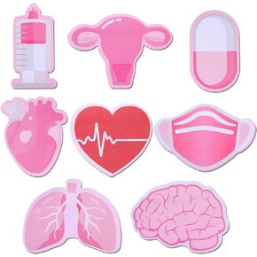 8 Pads Mini Funny Nurse Sticky Notes, Self Stick Cute Memo Pads for Medical Students Hospital School (Blue)