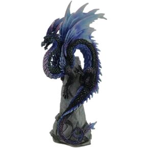 Veronese Design Andrew Bill Sapphire Sentinel Hand Painted Blue Dragon Statue