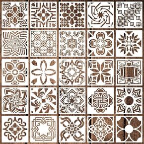 Geometric Stencils for Crafts, Brick Stencil Dots Diamonds Check Honeycomb Templates for Painting on Wood Wall Scrapbooking Cookie Furniture Floor Decor